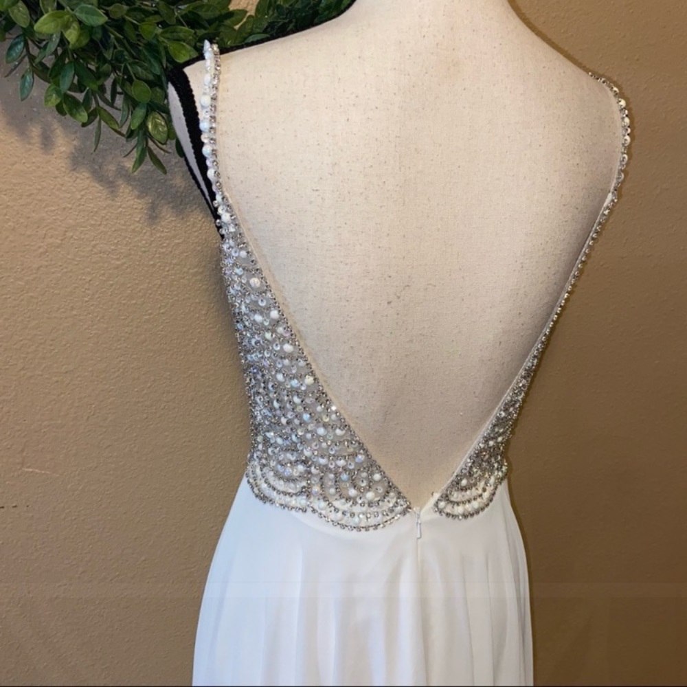 NWOT Lulus True Love Luxe White Beaded Rhinestone Maxi Dress - Picture 13 of 16